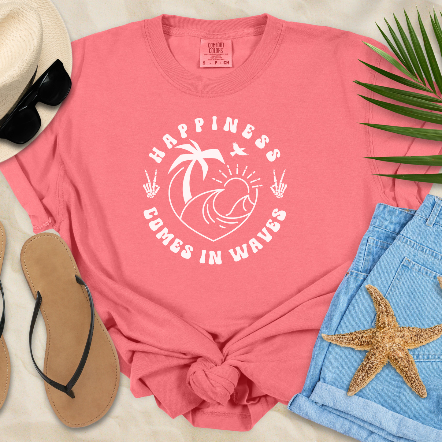 Happiness Comes In Waves T-shirt