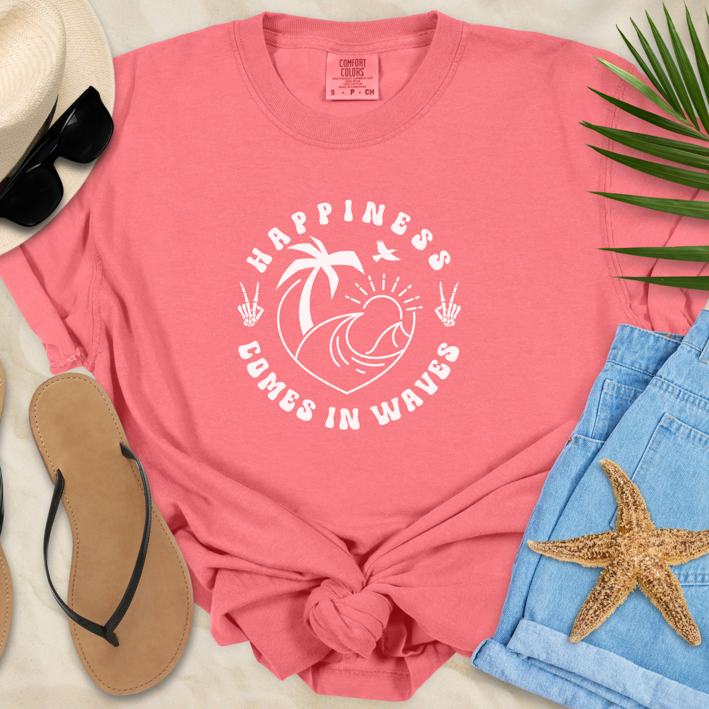 Happiness Comes In Waves T-Shirt