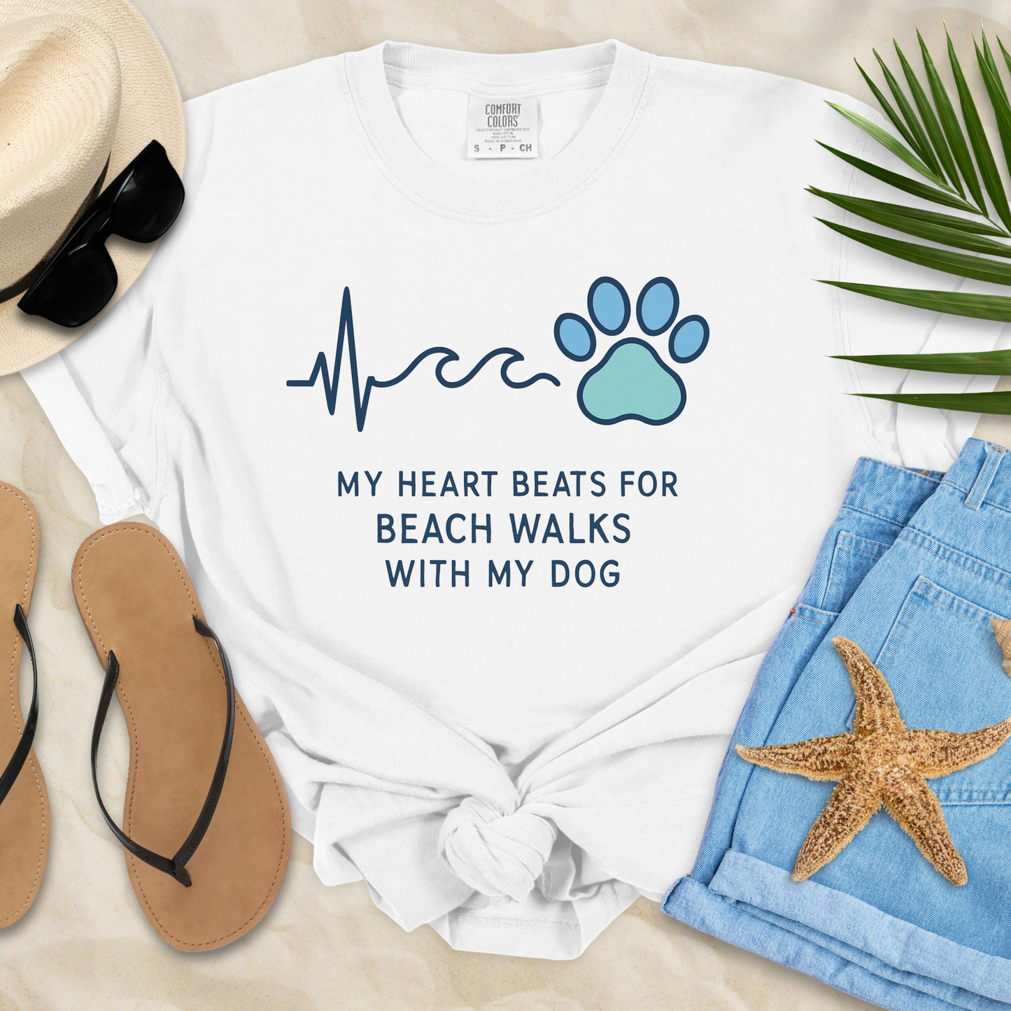 My Heart Beats For Beach Walks With My Dog T-Shirt