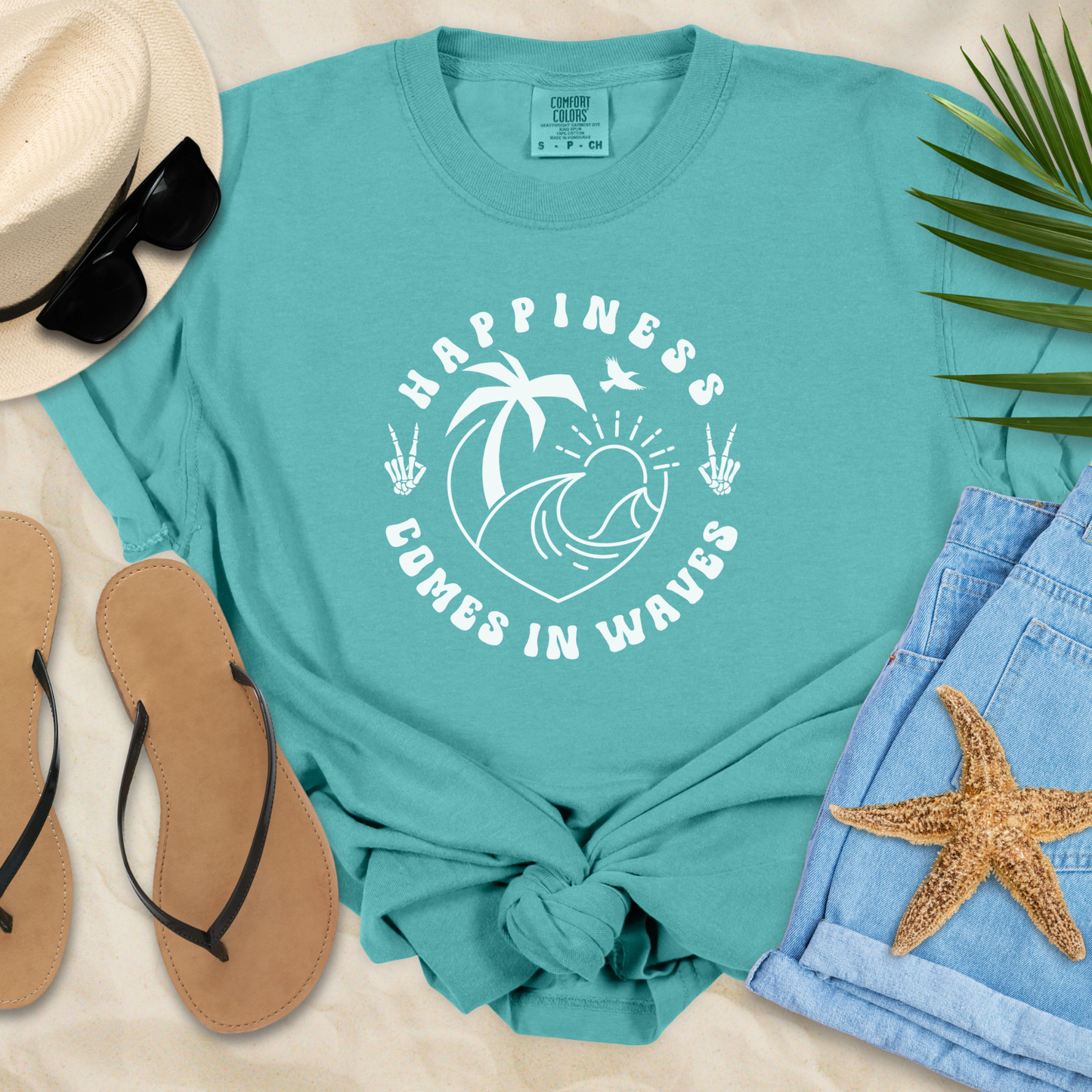 Happiness Comes In Waves T-shirt