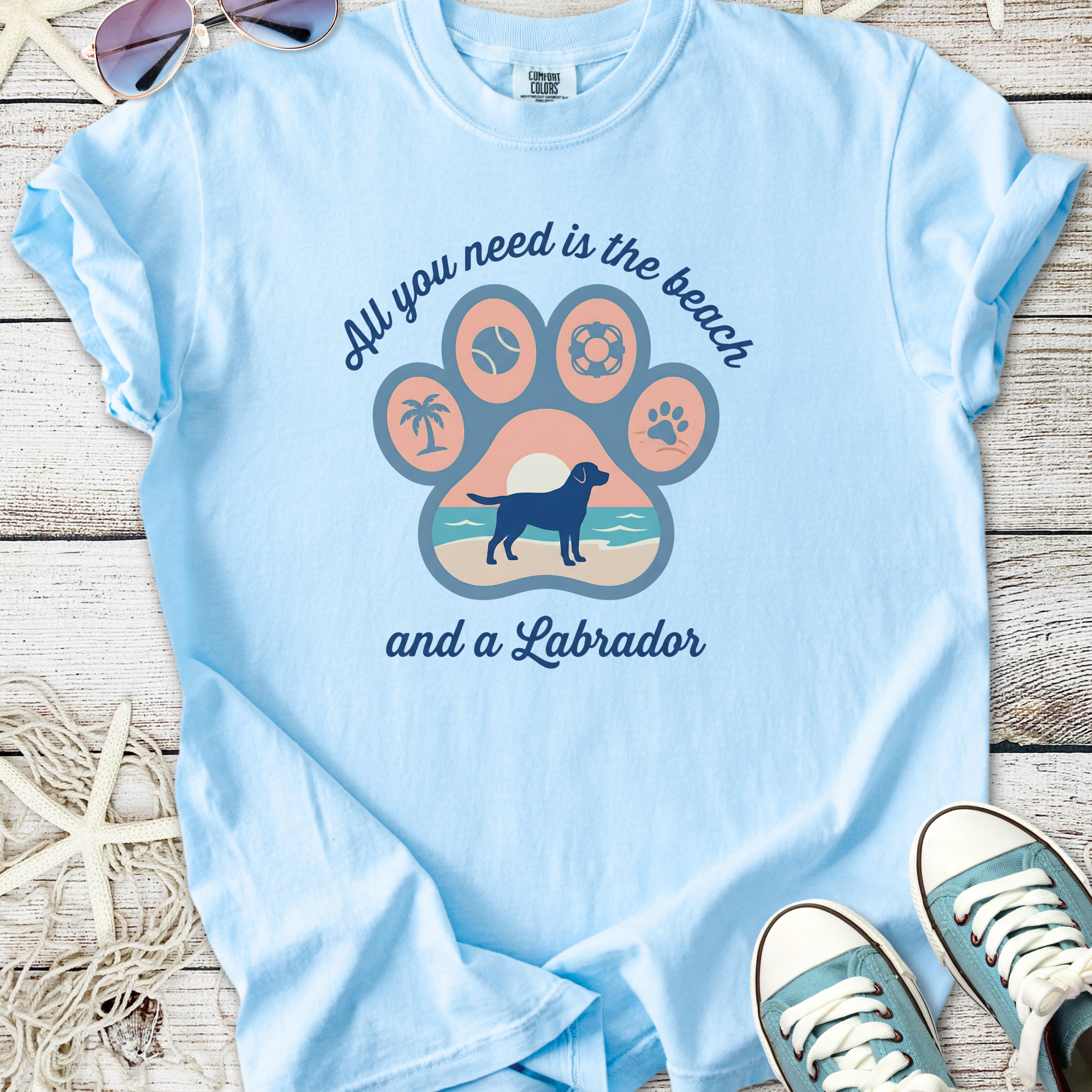Beach & A Labrador T-shirt