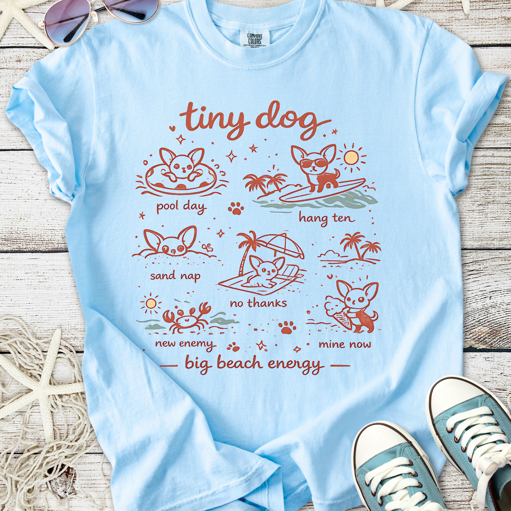 Tiny Dog Big Beach Energy T-Shirt