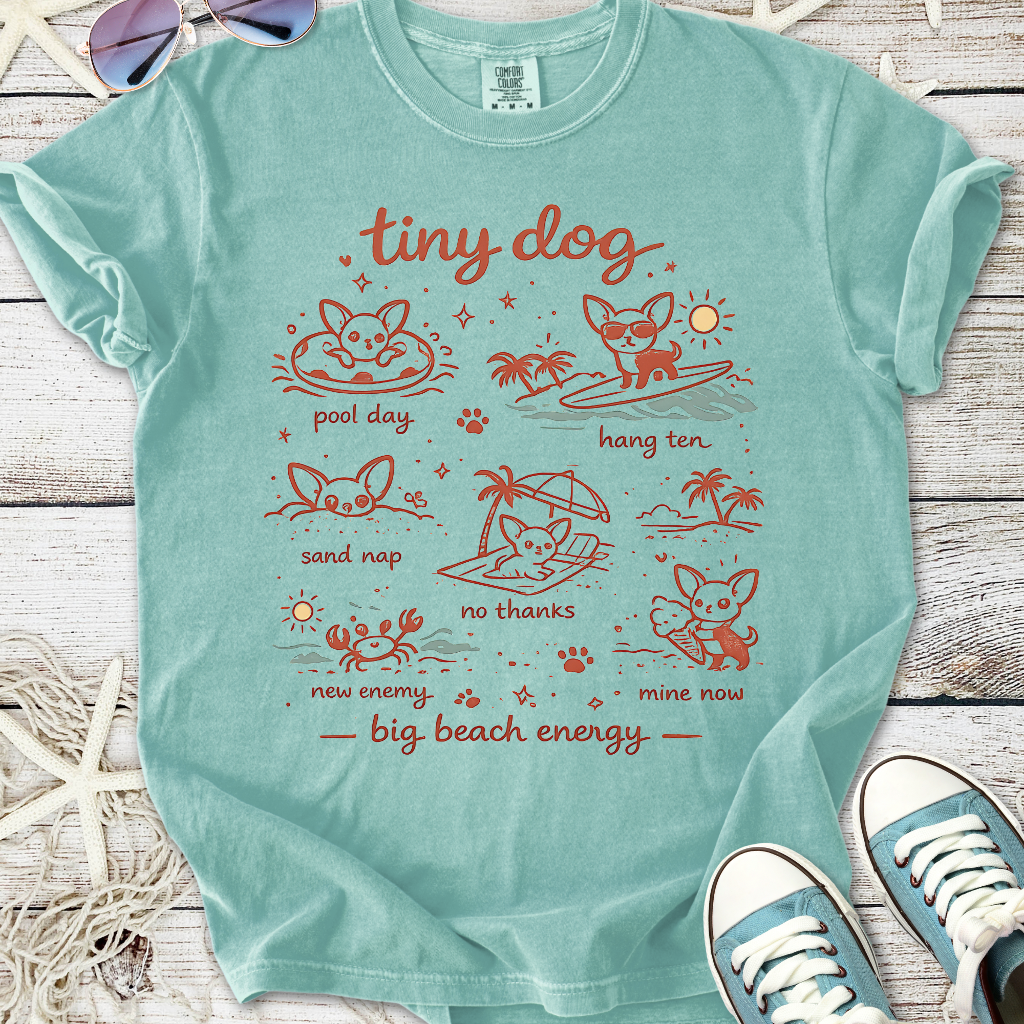 Tiny Dog Big Beach Energy T-Shirt
