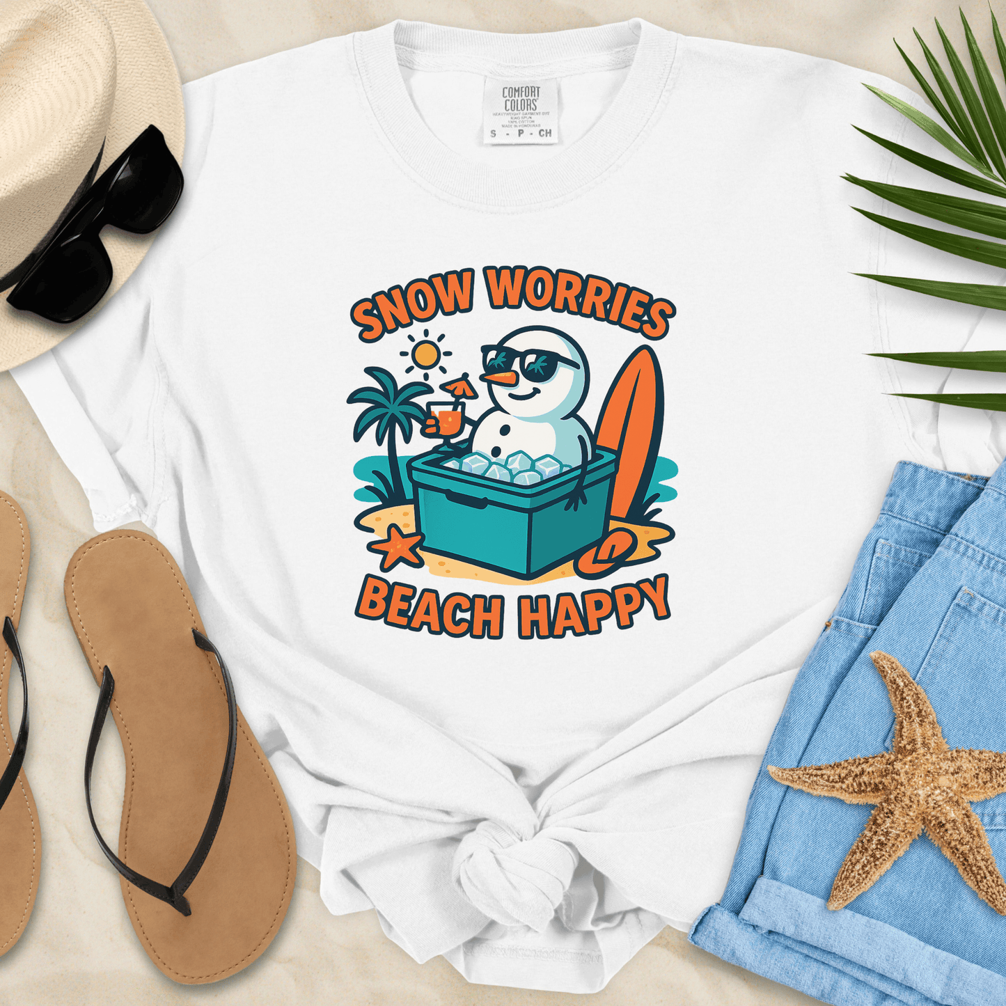 Snow Worries Beach Happy T-Shirt  T-Shirt