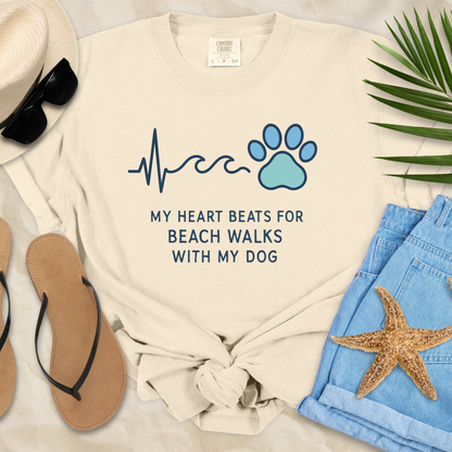 My Heart Beats For Beach Walks With My Dog  T-Shirt