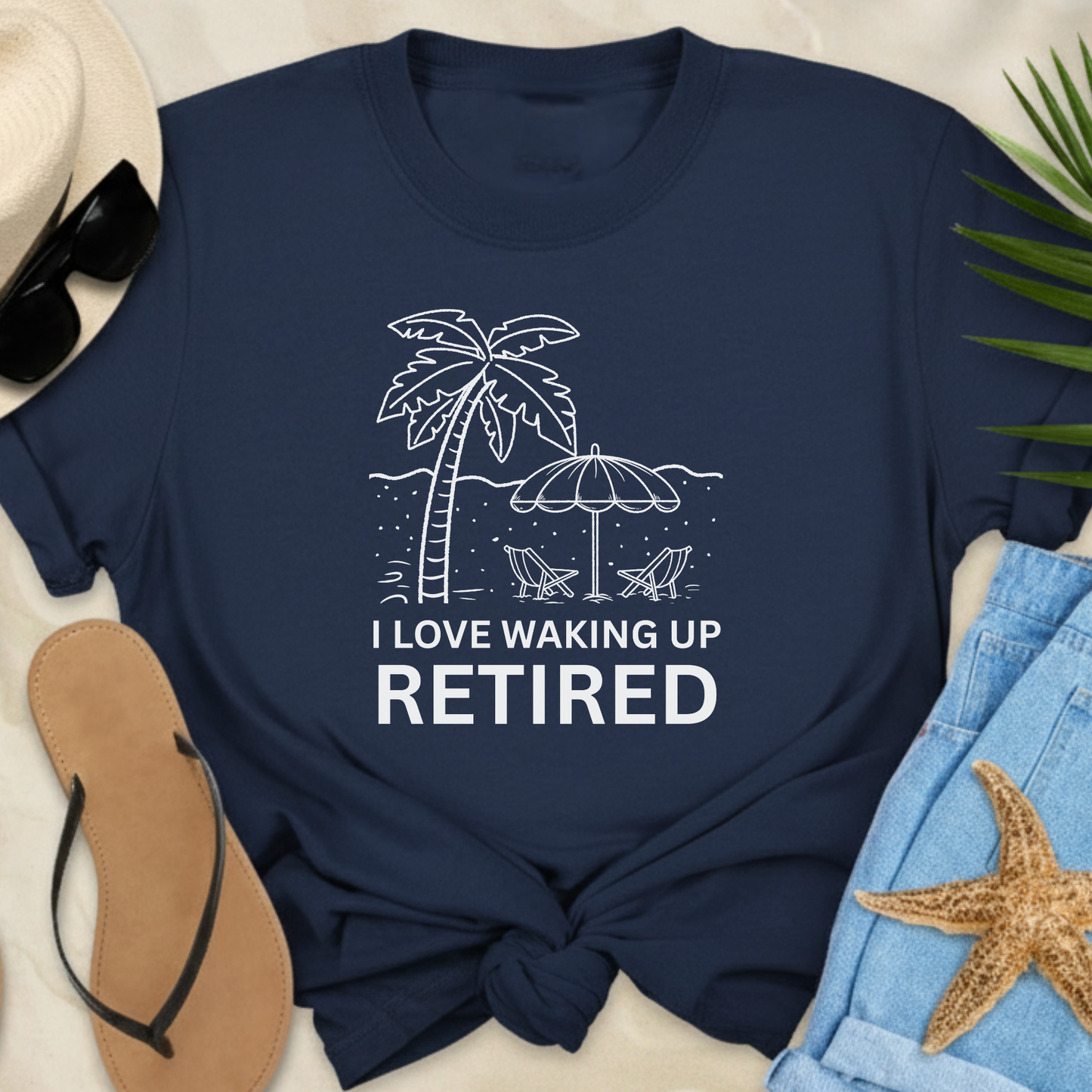 I Love Waking Up Retired  T-Shirt