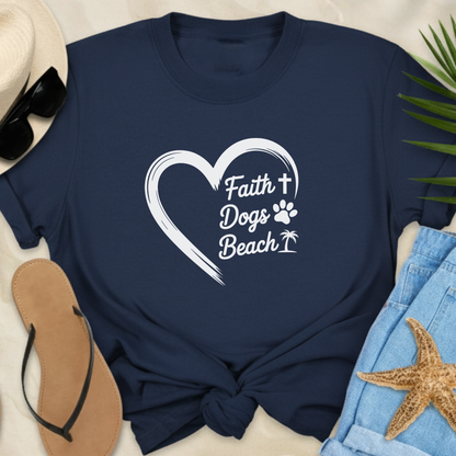 Faith, Dogs, Beach  T-Shirt