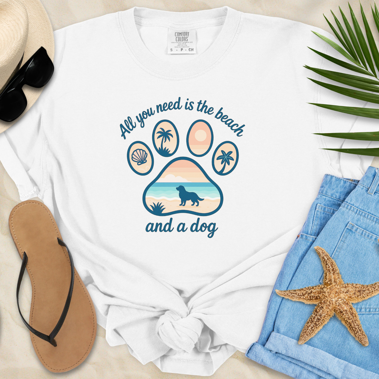 All You Need Is The Beach and a Dog  T-Shirt