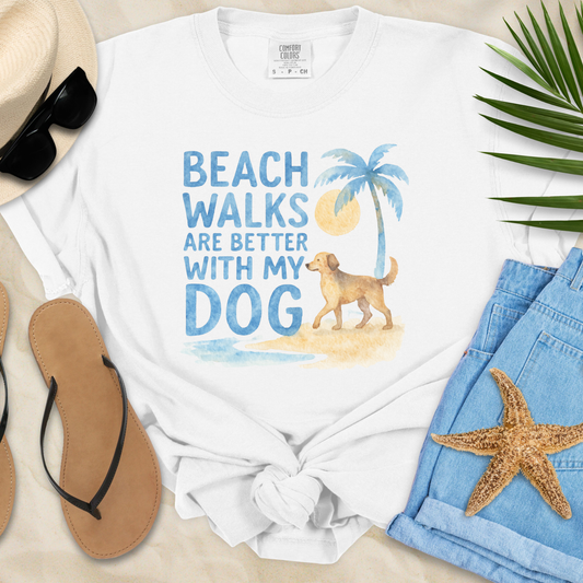 Beach Walks Are Better With My Dog T-Shirt