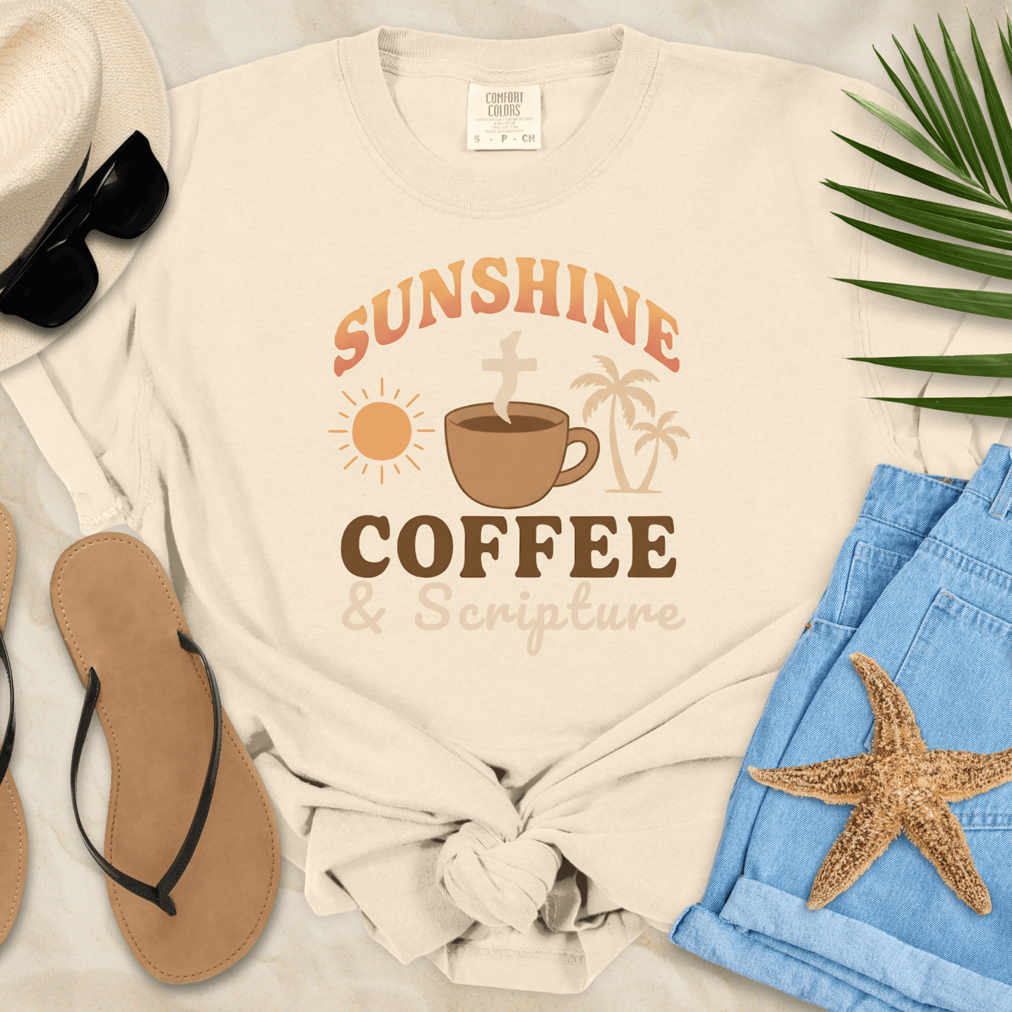 Sunshine, Coffee & Scripture T-shirt  T-Shirt