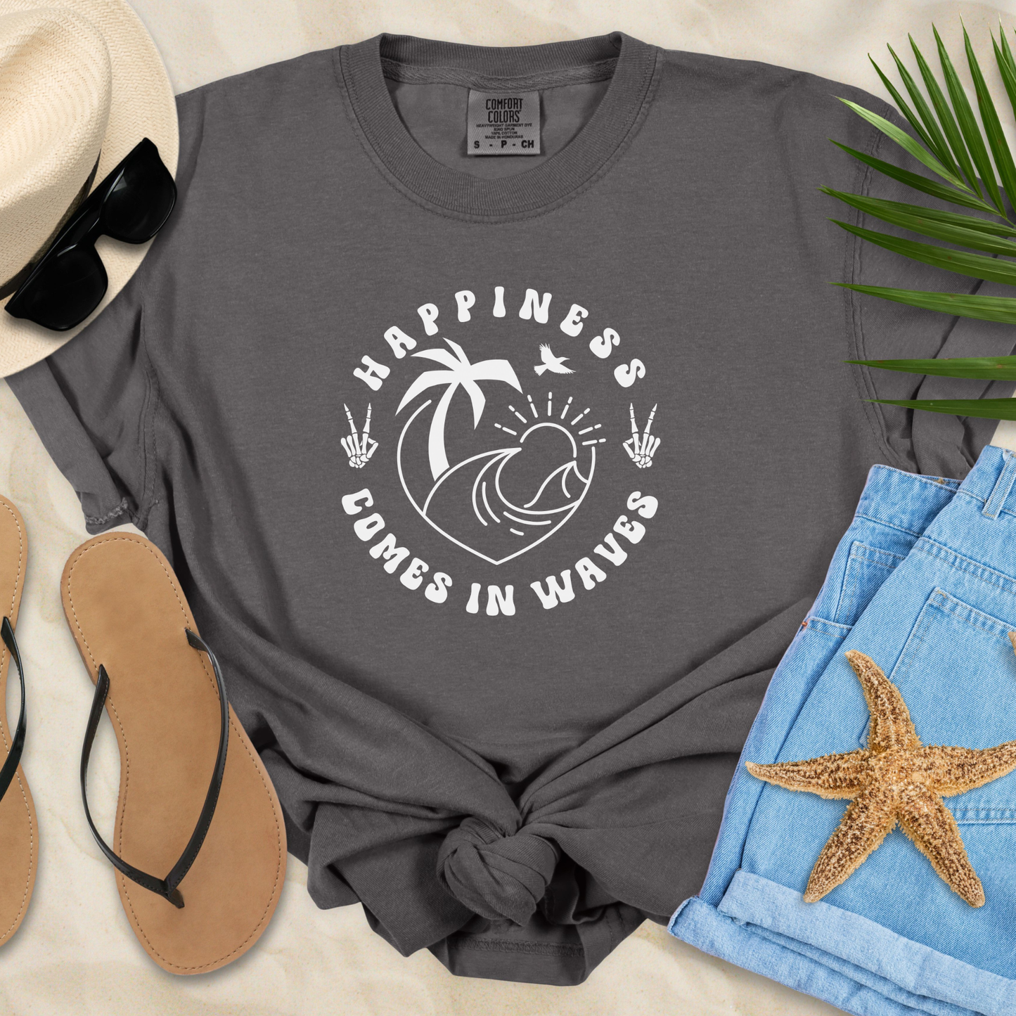 Happiness Comes In Waves  T-Shirt