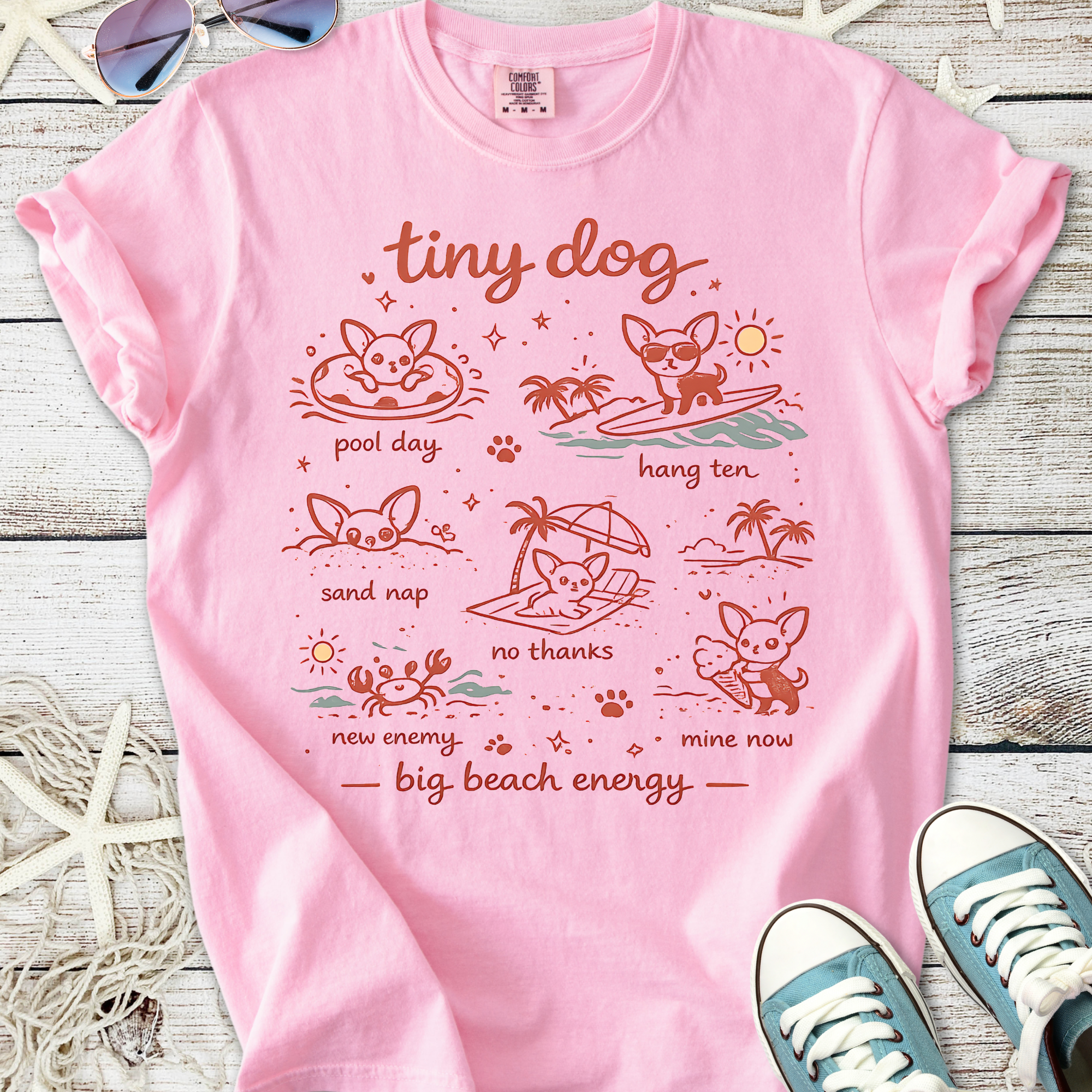 Tiny Dog Big Beach Energy T-Shirt