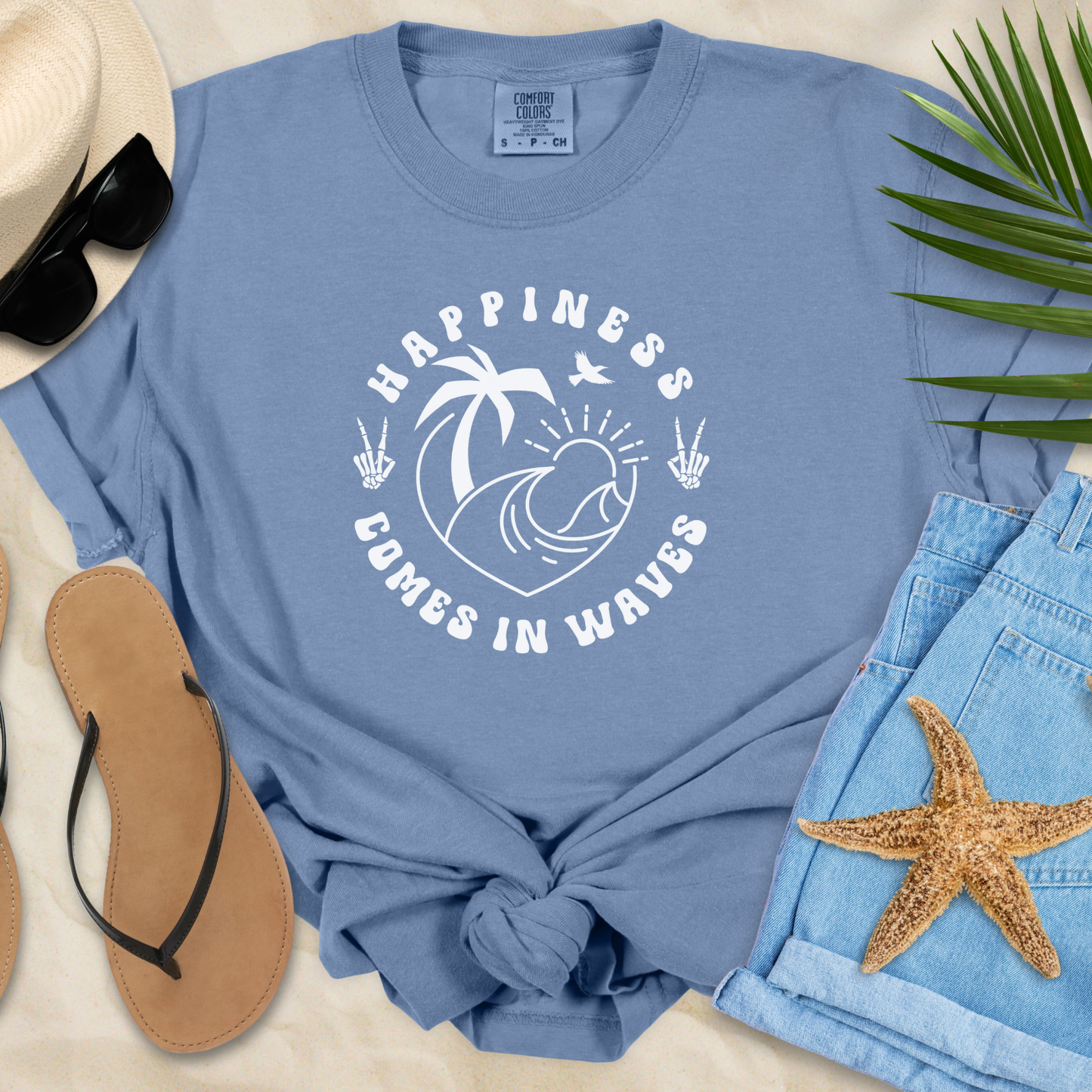 Happiness Comes In Waves T-shirt