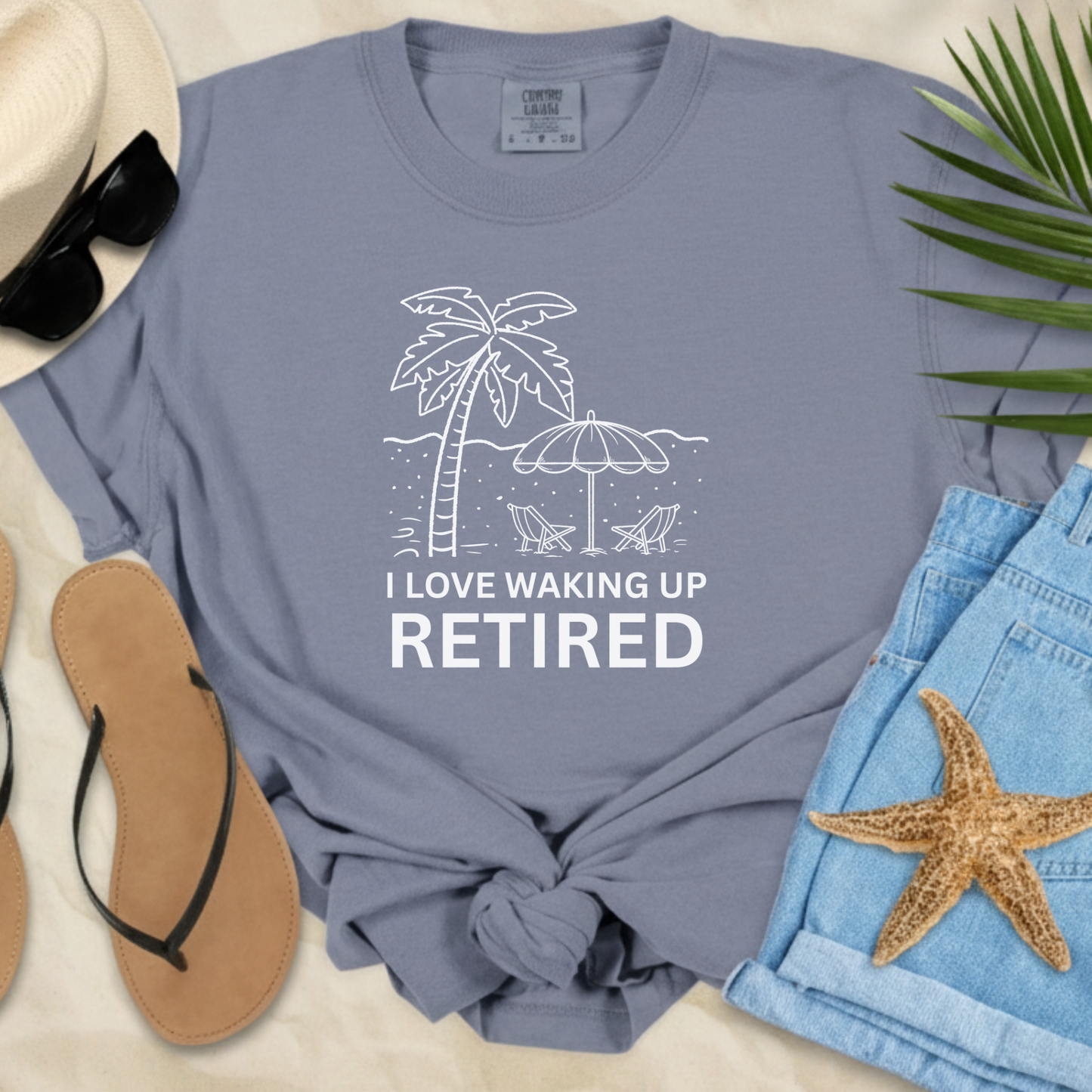 I Love Waking Up Retired  T-Shirt