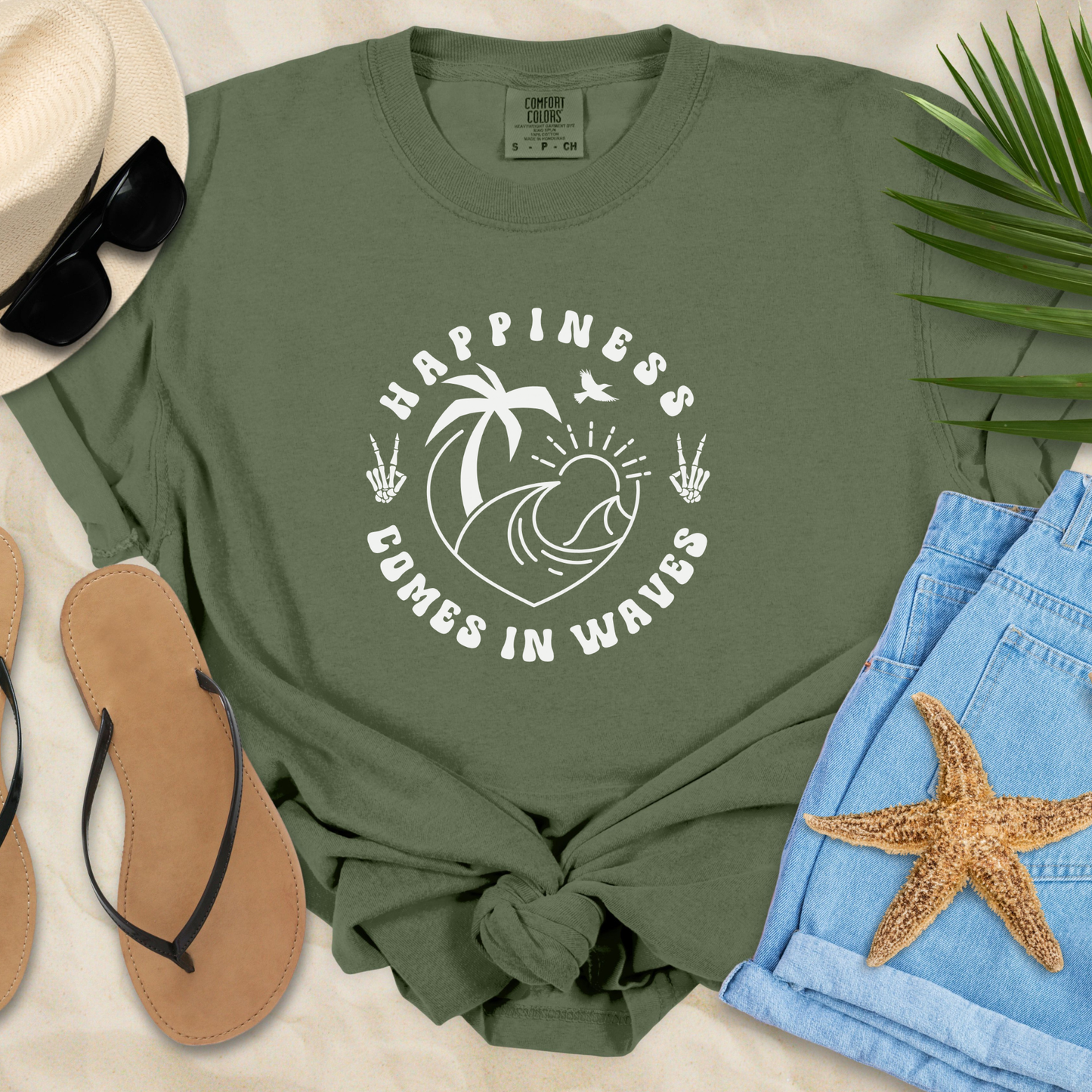 Happiness Comes In Waves  T-Shirt