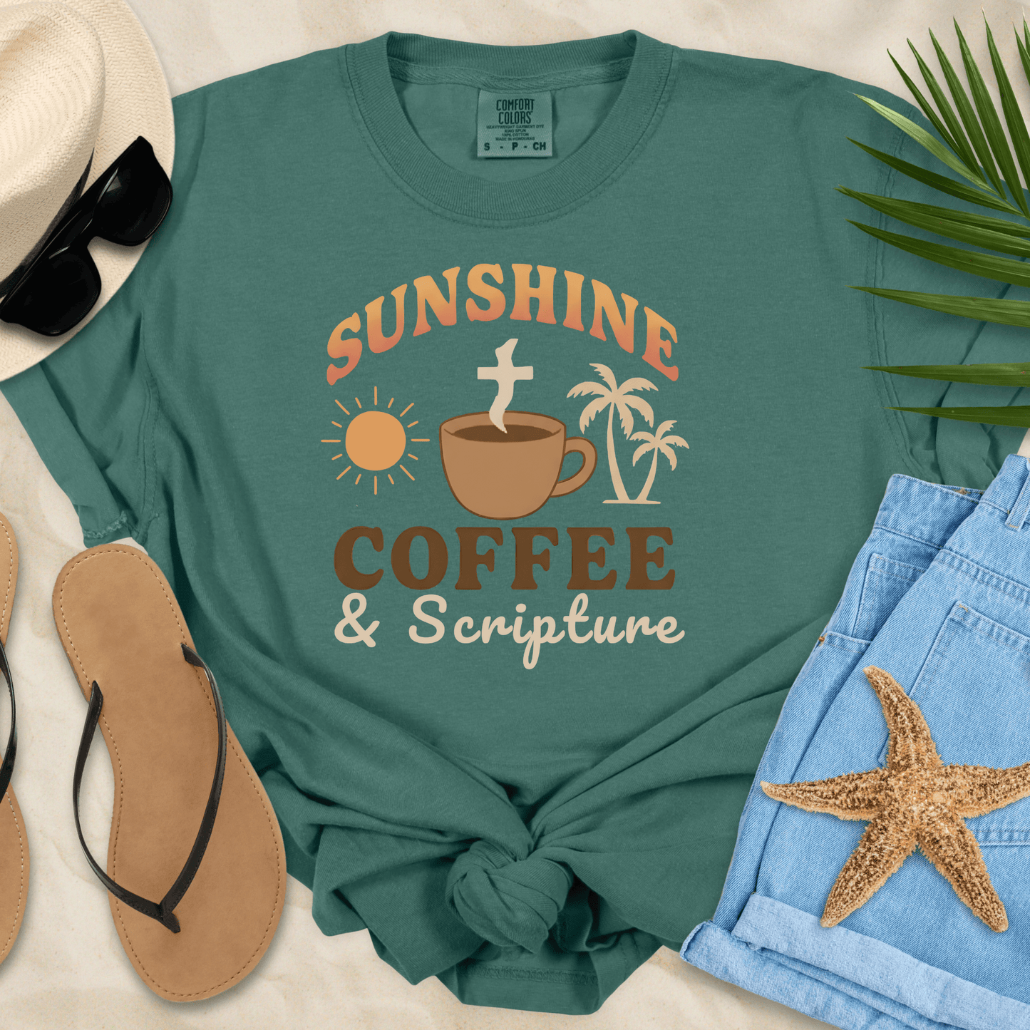 Sunshine, Coffee & Scripture T-shirt  T-Shirt