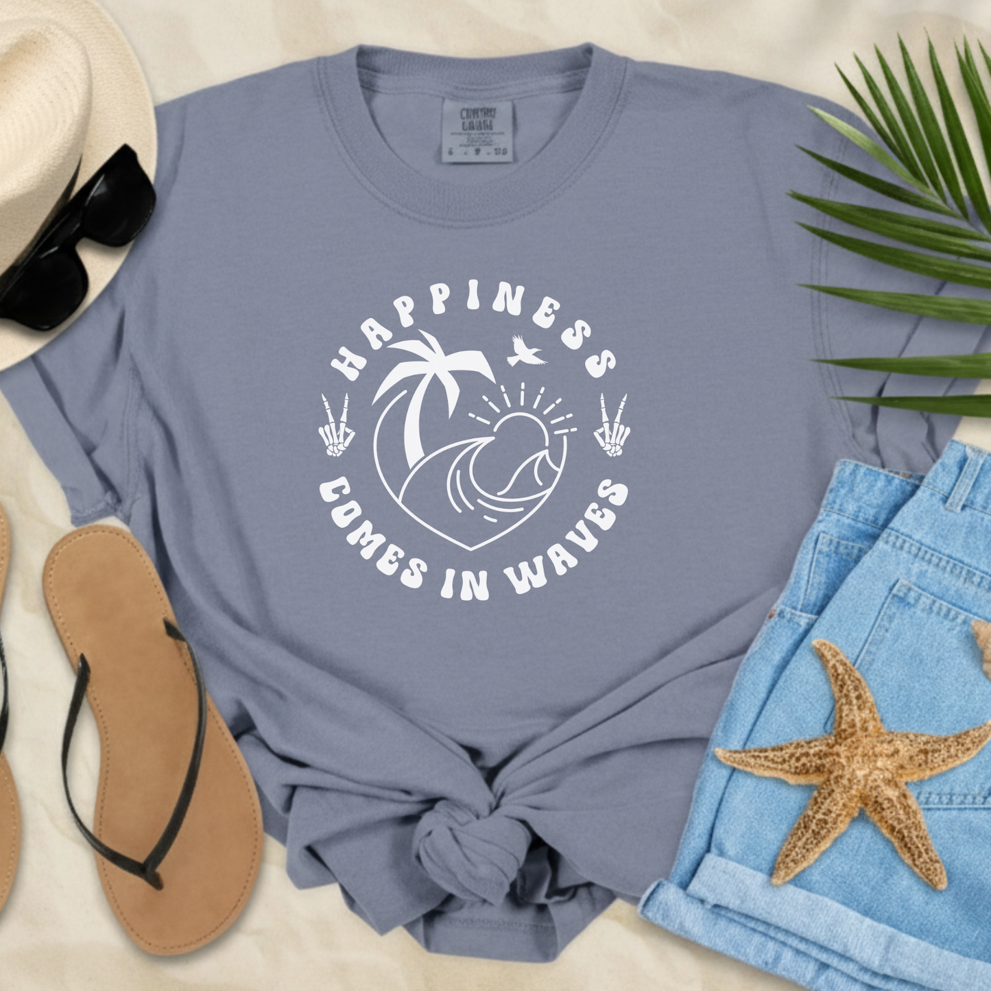 Happiness Comes In Waves  T-Shirt