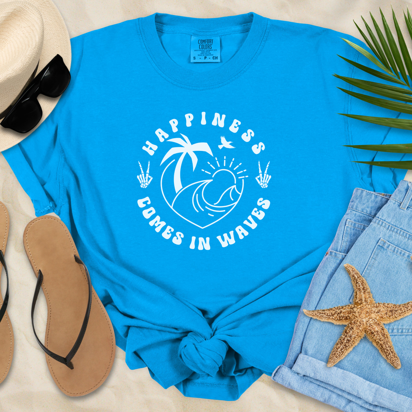 Happiness Comes In Waves T-shirt
