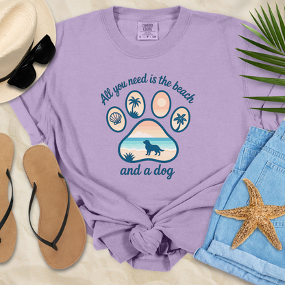 All You Need Is The Beach and a Dog  T-Shirt