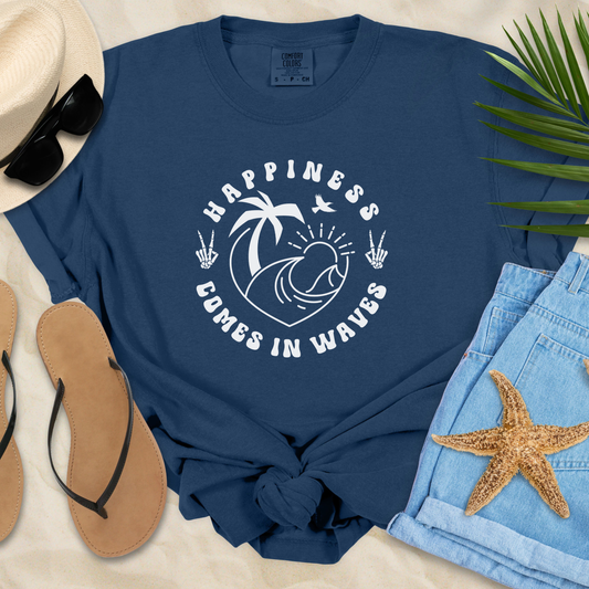 Happiness Comes In Waves T-shirt