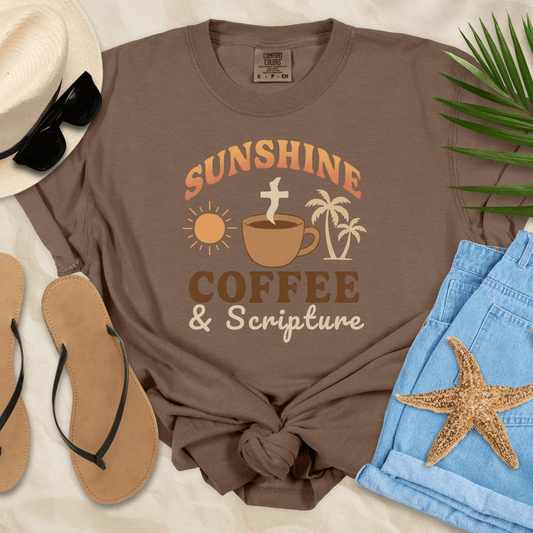 Sunshine, Coffee & Scripture T-shirt  T-Shirt