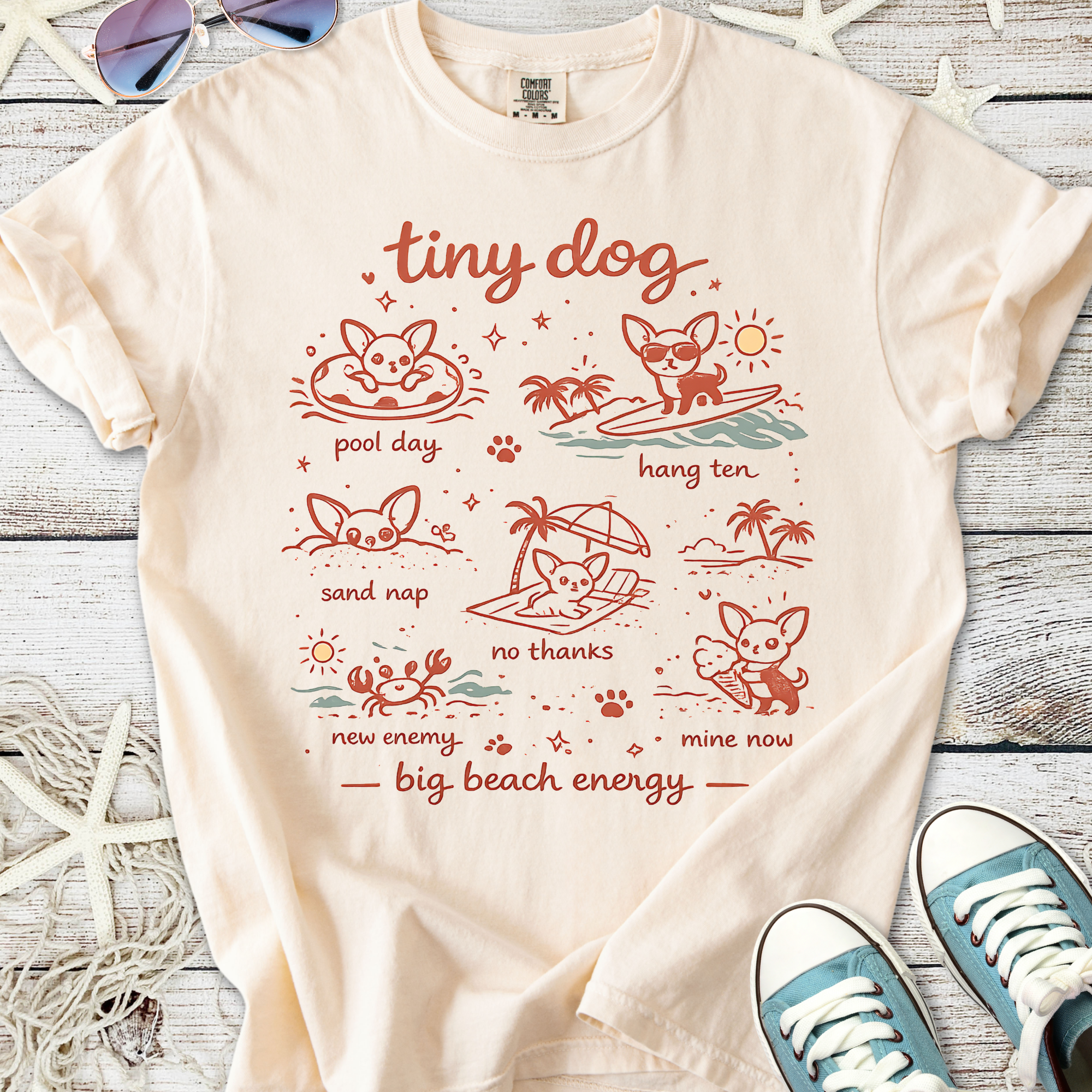 Tiny Dog Big Beach Energy T-Shirt