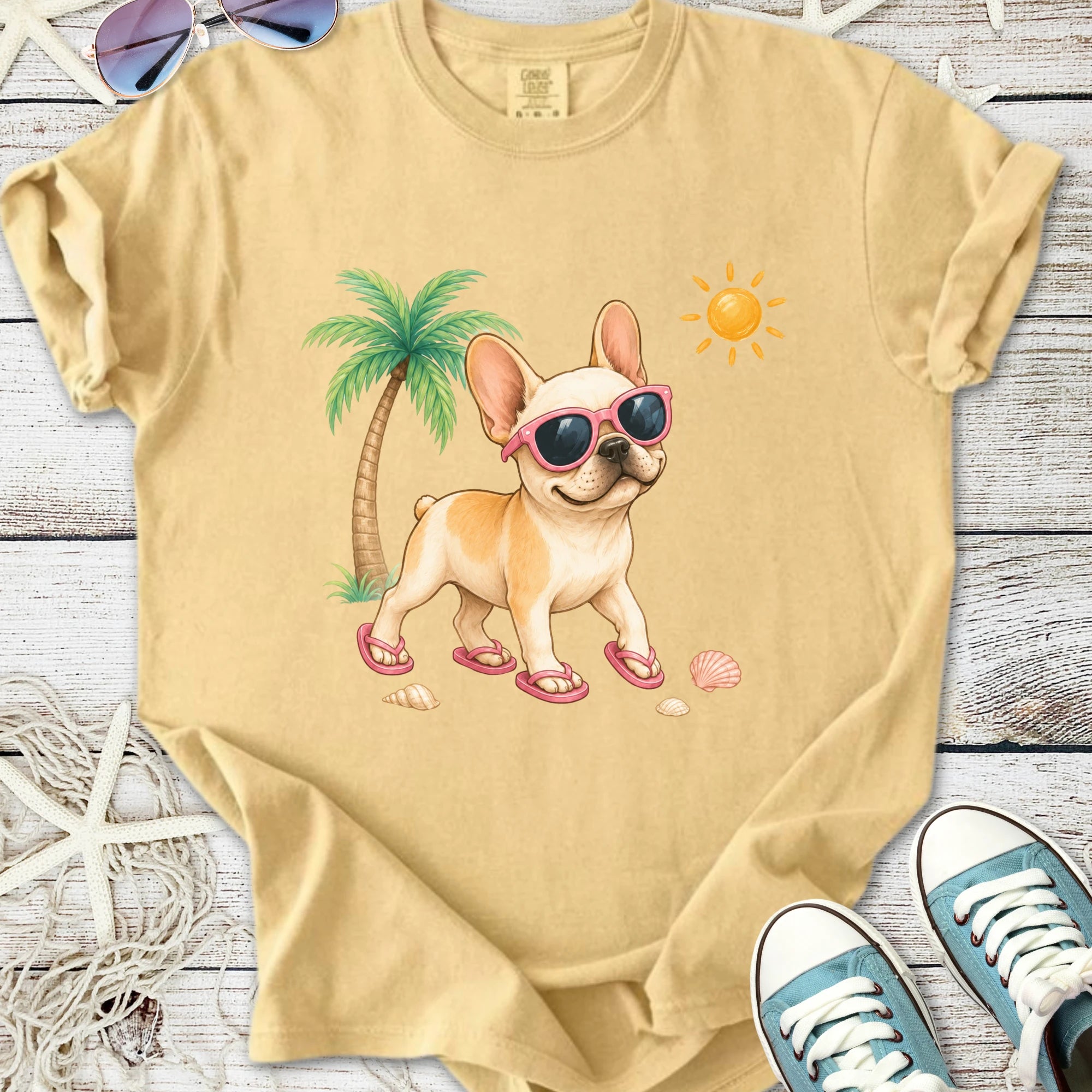Beach Day Frenchie T-Shirt