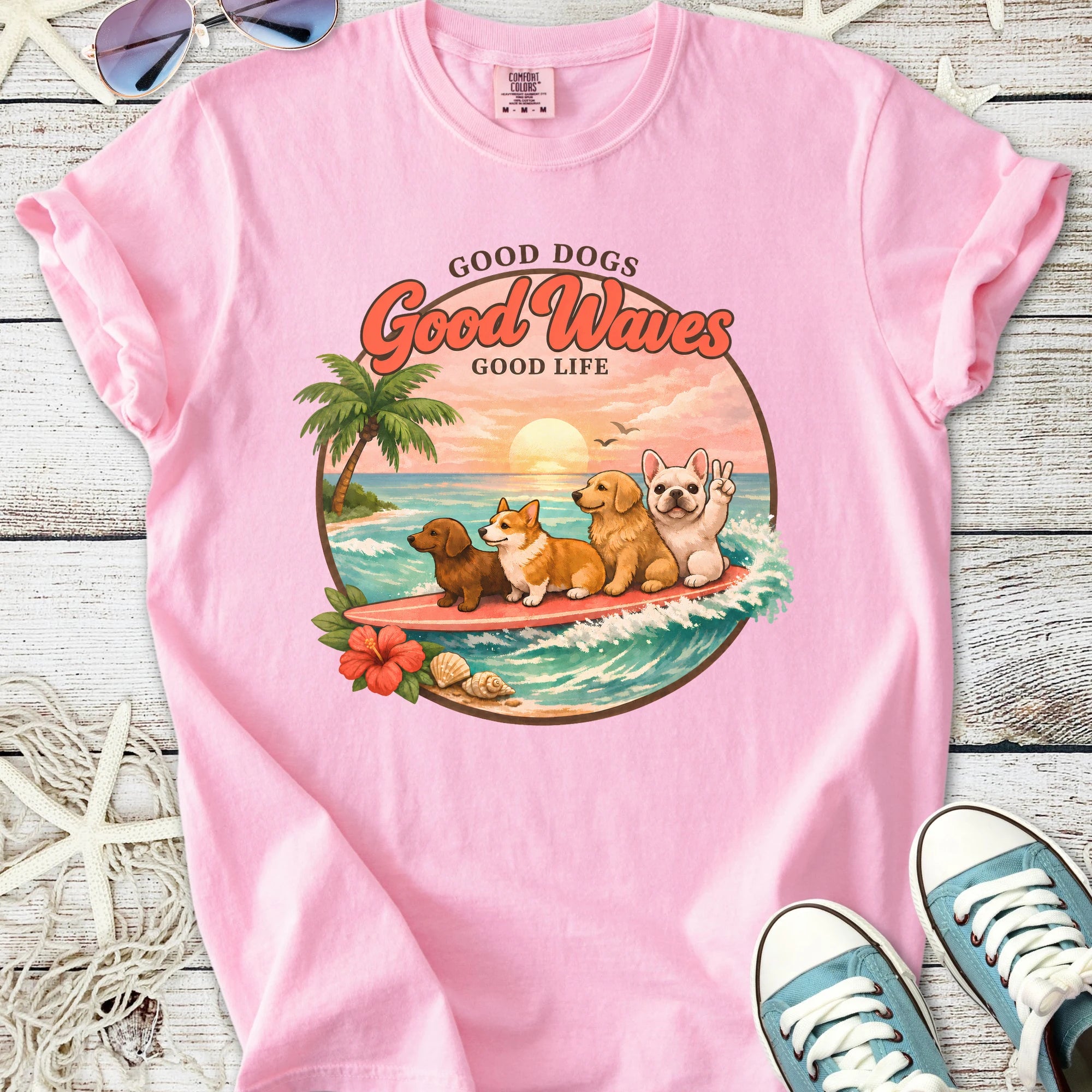 Good Dogs Good Waves Good Life T-Shirt